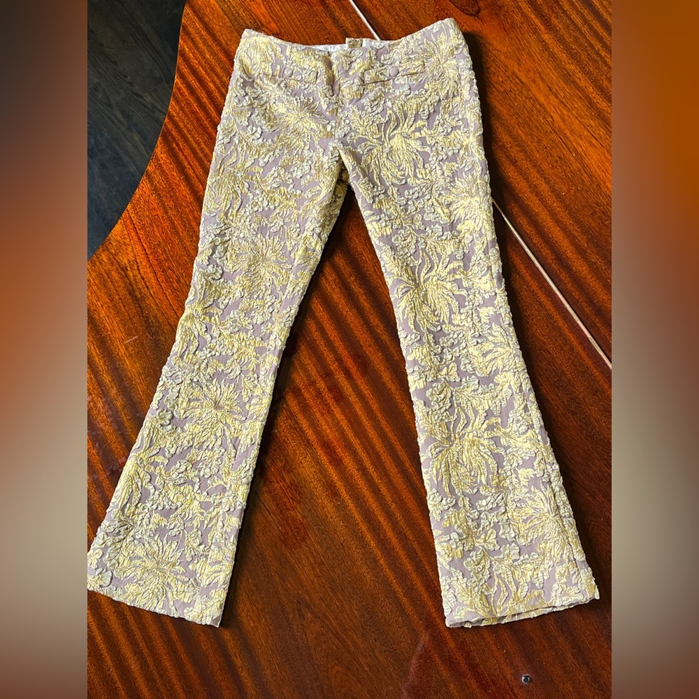 ROCHAS LACE JACQUARD FLARE PANTS